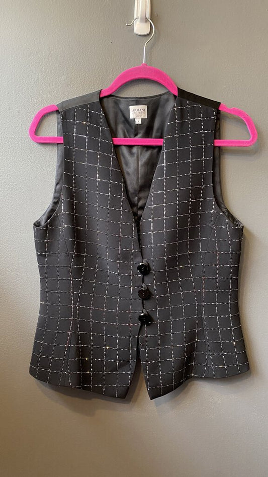 Rhinestone Windowpane Vest