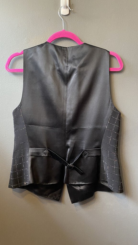 Rhinestone Windowpane Vest