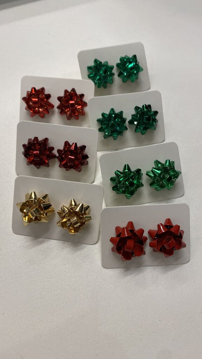 Holiday Bow Stud Earrings