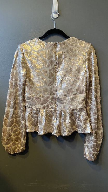 Sequin Peplum Blouse