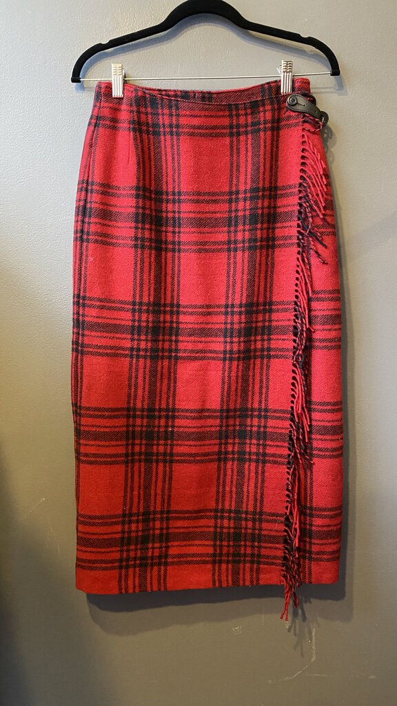 Vintage Wool Wrap Midi Skirt