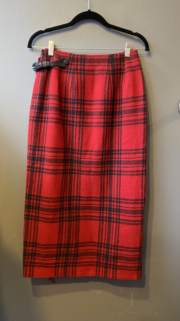 Vintage Wool Wrap Midi Skirt