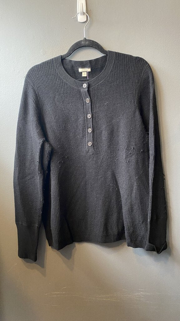 Waffle Cashmere Henley Sweater