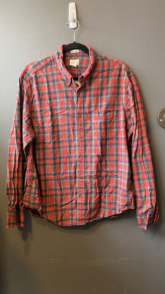 Flannel Plaid Slim Untucked Button Down