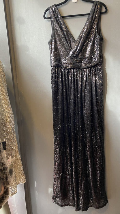 Sequin Surplice Maxi Gown