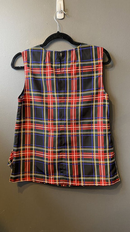 Tartan Ruffle Tank Blouse