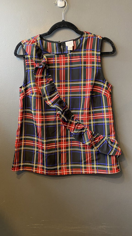 Tartan Ruffle Tank Blouse