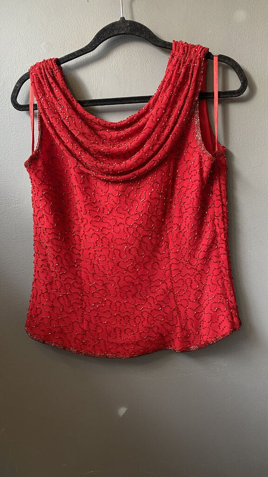 Beaded Cowlneck Top