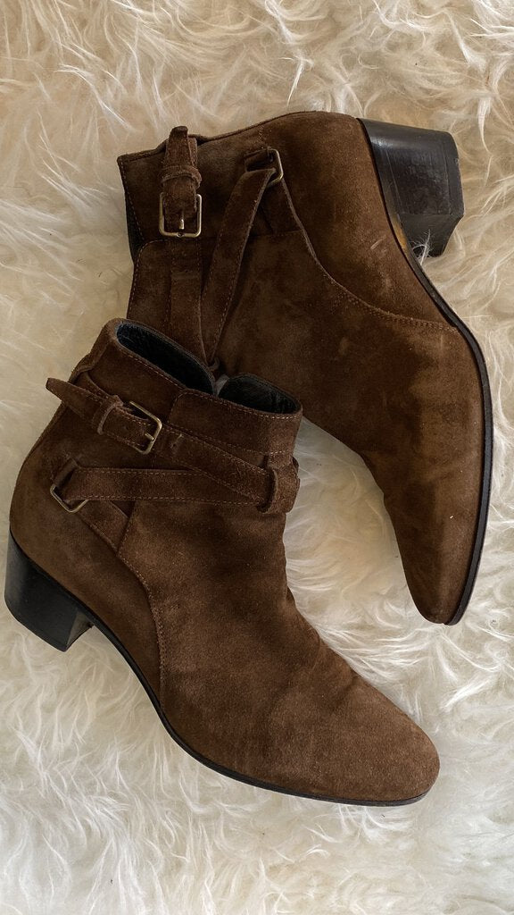 Suede Belted Booties