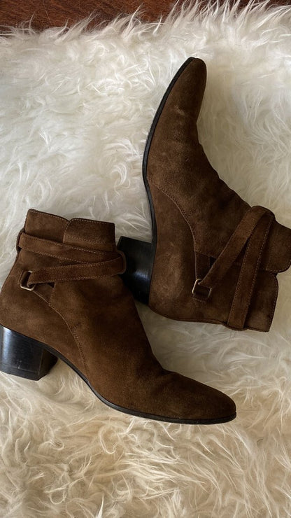 Suede Belted Booties