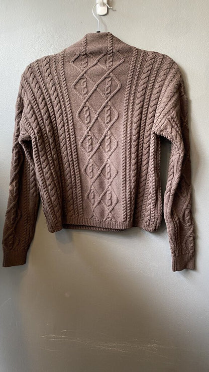 Mock Cableknit Crop Sweater