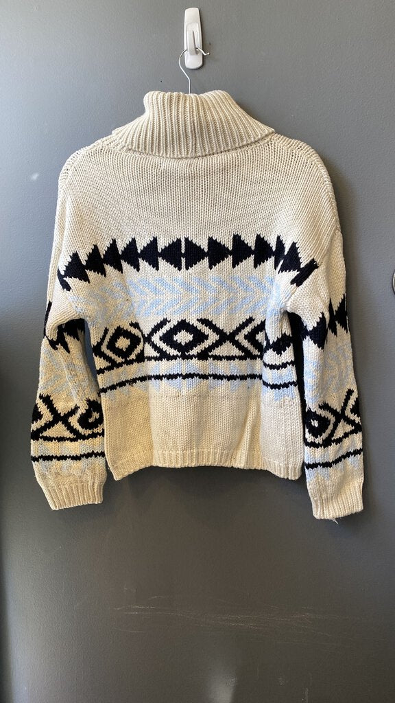 Cotton Cashmere Aztec Turtleneck