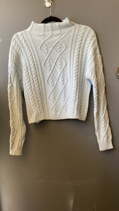 Mock Cableknit Crop Sweater