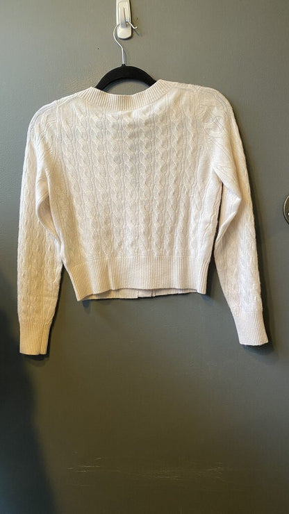 Cashmere Cableknit Crop Cardigan