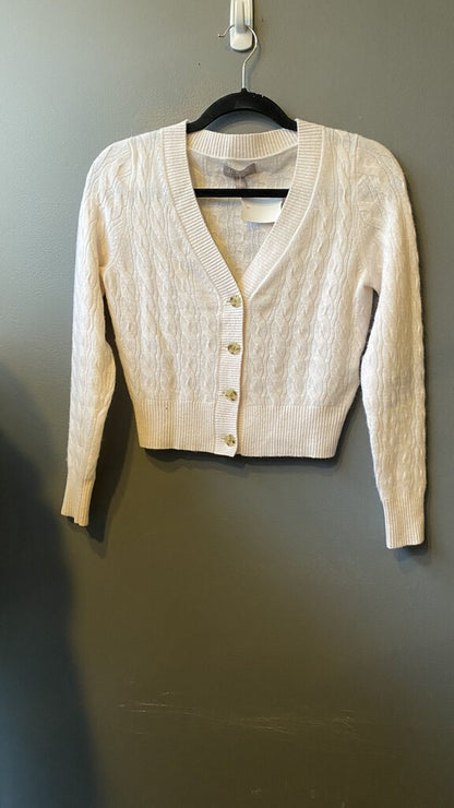 Cashmere Cableknit Crop Cardigan