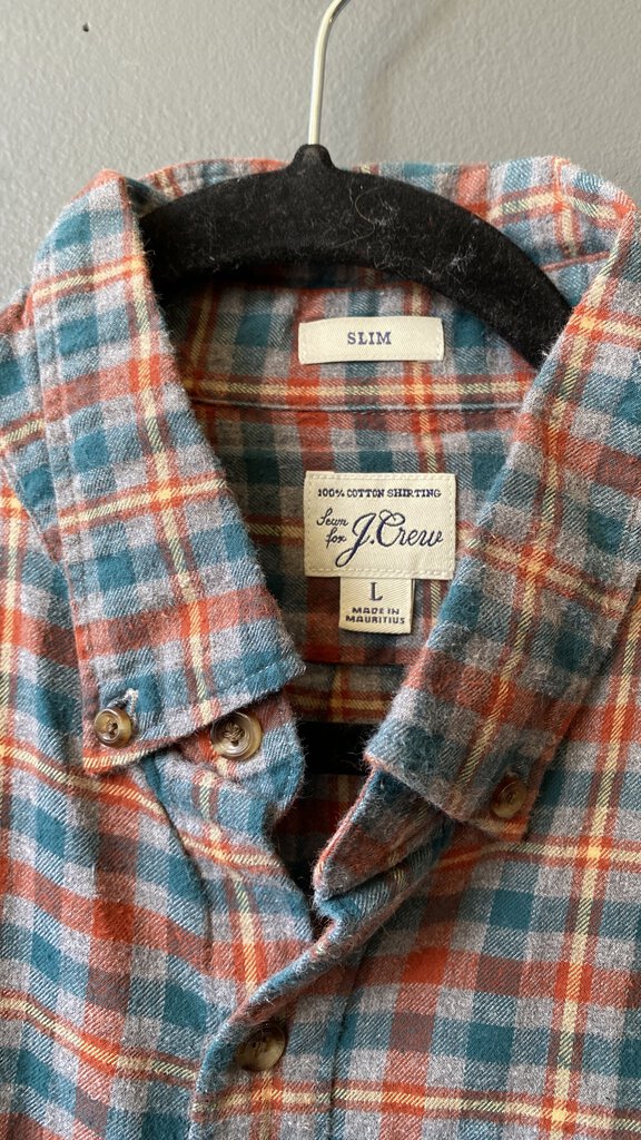 Slim Plaid Flannel Button Down