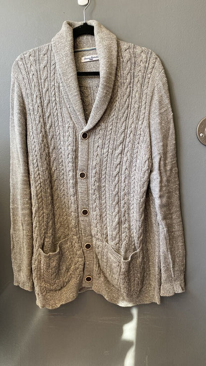 Shawl Collar Cable Cardigan Sweater