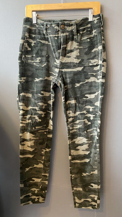 High Rise Camo Corduroy Pants