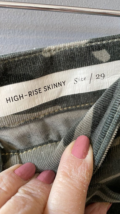 High Rise Camo Corduroy Pants