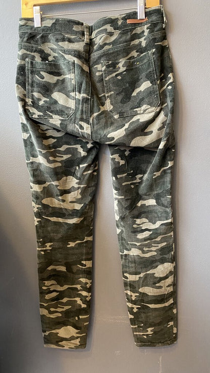 High Rise Camo Corduroy Pants