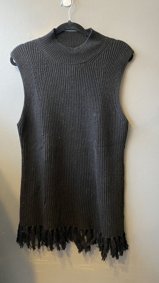 Fringe Mockneck Sleeveless Sweater