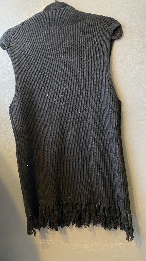 Fringe Mockneck Sleeveless Sweater