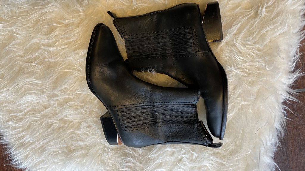 Leather Cutout Heel Booties