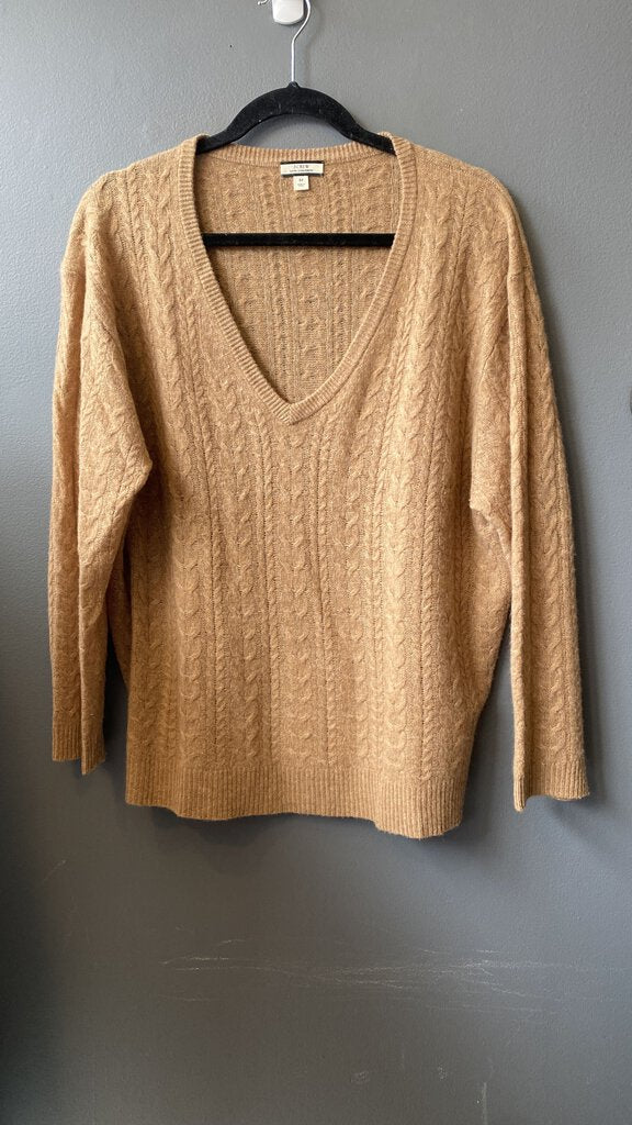 Boxy Vneck Cable Sweater