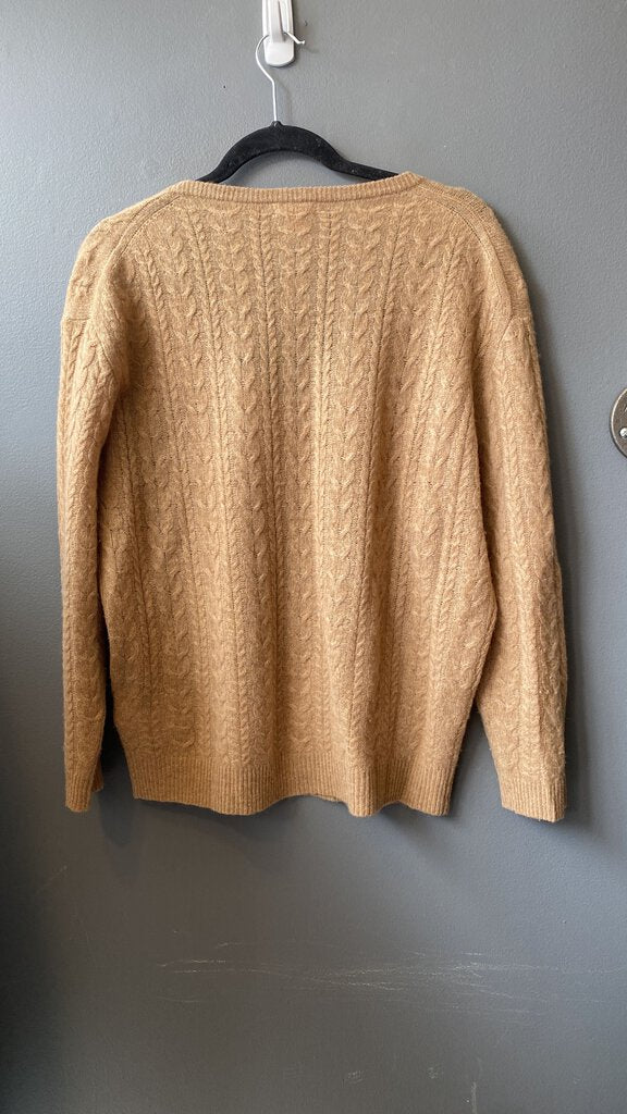 Boxy Vneck Cable Sweater