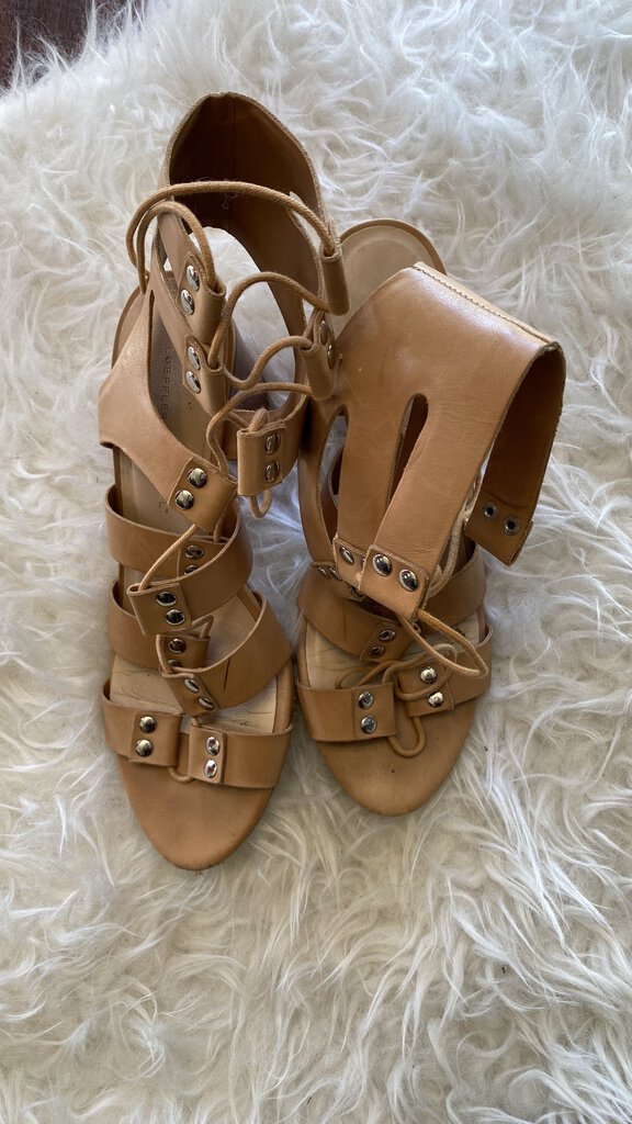 Lace Up Block Heels