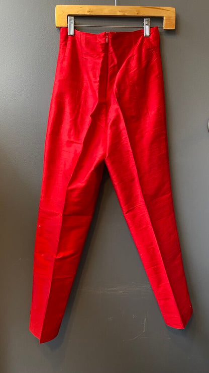 Raw Silk High Rise Pants