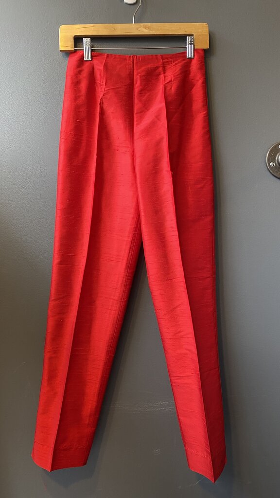 Raw Silk High Rise Pants