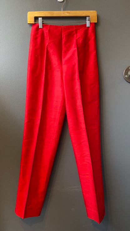 Raw Silk High Rise Pants