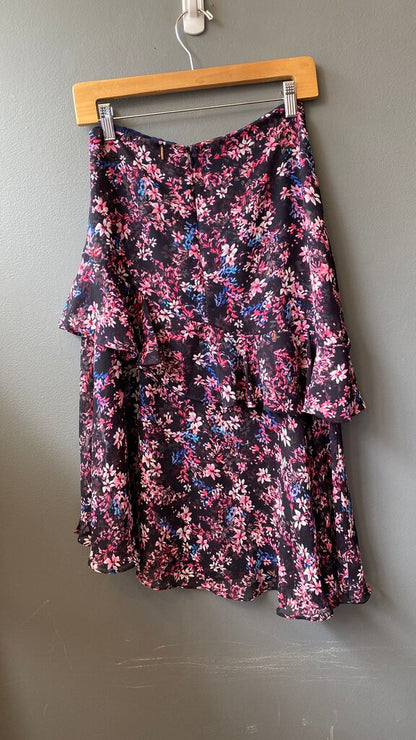 Floral Asymmetrical Midi Skirt