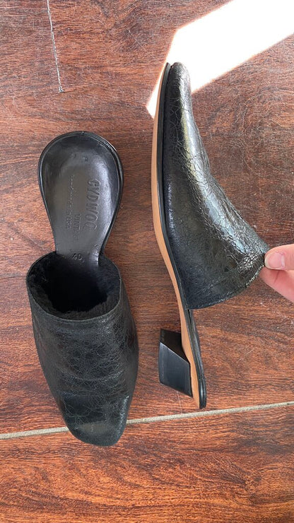 Shearling Kitten Mules