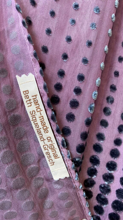 Hand-made Velvet Dot Scarf