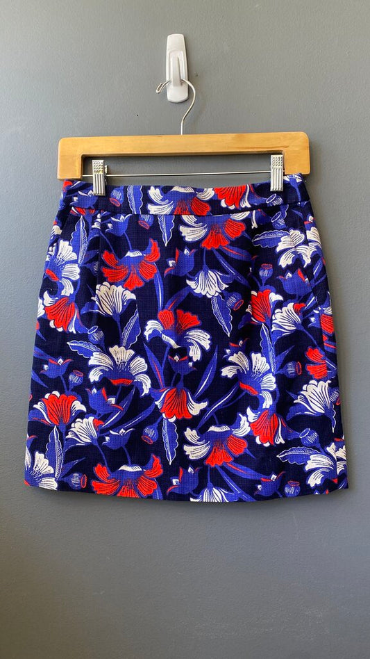 Woven Floral Mini Skirt