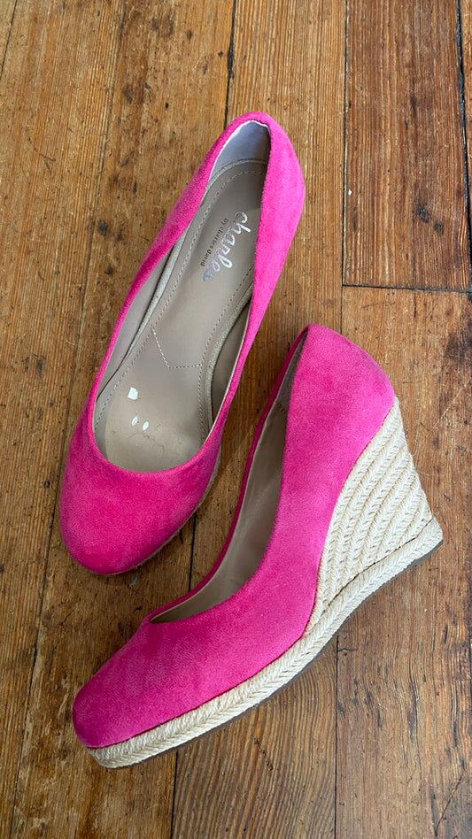 Suede Espadrille Wedges