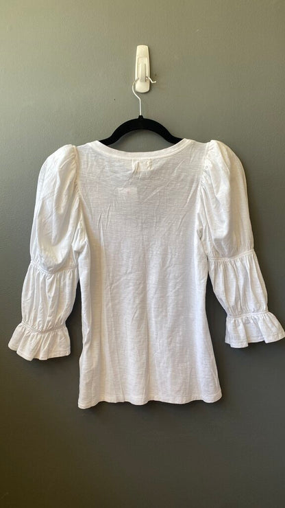 Puff Shoulder Vneck 3/4 Sleeve TShirt