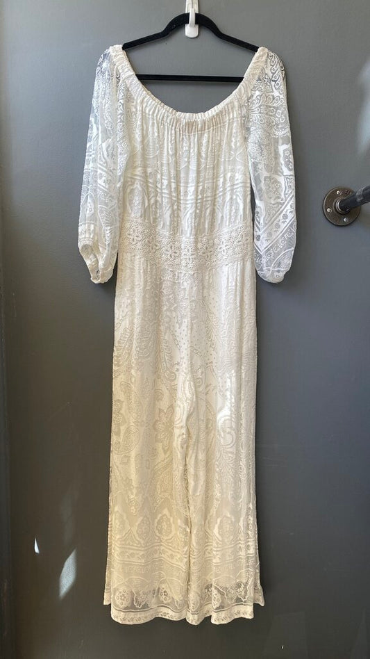 Burnout Lace Off the Shoulder Jumpsuit