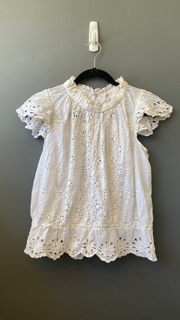 Eyelet Button Back Blouse