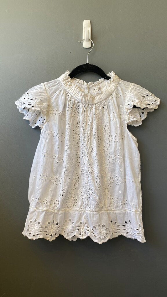 Eyelet Button Back Blouse