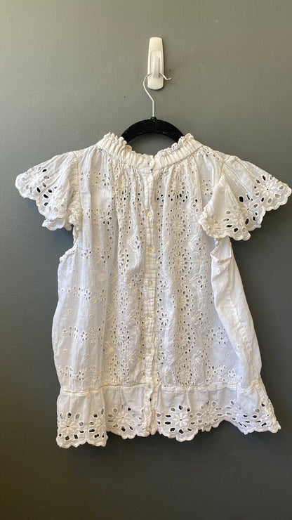 Eyelet Button Back Blouse