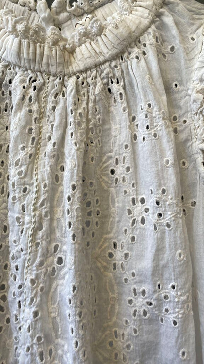 Eyelet Button Back Blouse