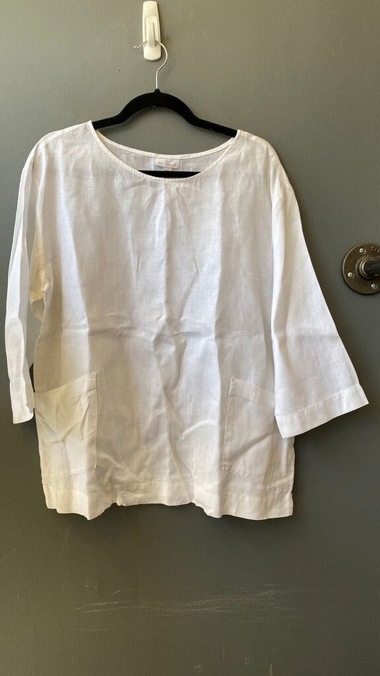 Linen Pocket Front Blouse