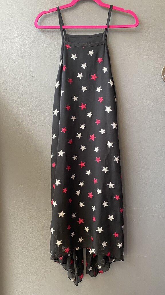 Silk Star Drawstring Back Midi Dress