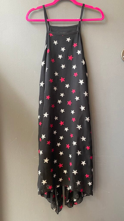 Silk Star Drawstring Back Midi Dress