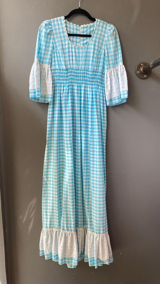 Vintage Gingham Maxi Dress
