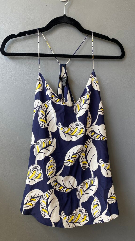 Silk Leaf Print Racerback Cami