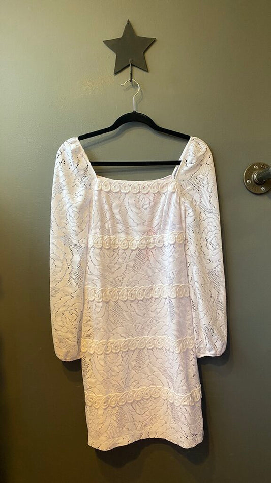 Lace Square Neck Shift Dress